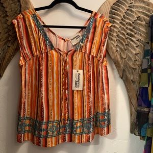 Savanna Jane Multicolor Striped Women's Top